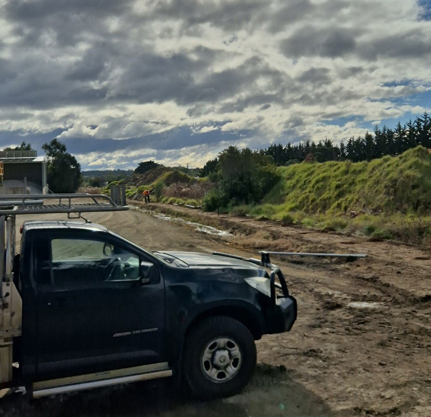 Long chain mesh security fence line installed for Fowlers Asphalt in Bairnsdale